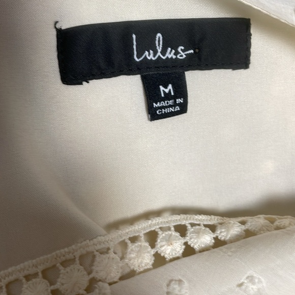 Lulu’s Sweet Swiss Dot Maxi Dress Creamy Ivory Off White BRIDAL Medium - Picture 13 of 13